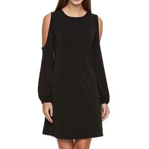 Apt 9 Little Black Swing Dress With Open Shoulder Detail, Size Large